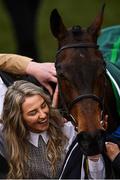 12 March 2020; Syndicate member Anna Morgan celebrates with Lisnagar Oscar after winning the Paddy Power Stayers' Hurdle on Day Three of the Cheltenham Racing Festival at Prestbury Park in Cheltenham, England. Photo by Harry Murphy/Sportsfile