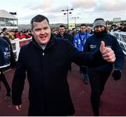 12 March 2020; Trainer Gordon Elliott, celebrates after sending out Milan Native to win the Fulke Walwyn Kim Muir Challenge Cup Amateur Riders' Handicap Chase on Day Three of the Cheltenham Racing Festival at Prestbury Park in Cheltenham, England. Photo by David Fitzgerald/Sportsfile