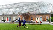 13 March 2020; Johnny Murphy, aged 8, right, and Toby Slye O'Connell, aged 11, both from Sandymount in Dublin, play soccer on Havelock Square, beside the Aviva Stadium. Following directives from the Irish Government and the Department of Health the majority of the country's sporting associations have suspended all activity until March 29, in an effort to contain the spread of the Coronavirus (COVID-19). Photo by Sam Barnes/Sportsfile