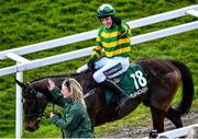 13 March 2020; Barry Geraghty on Saint Roi, celebrates after winning the Randox Health County Handicap Hurdle on Day Four of the Cheltenham Racing Festival at Prestbury Park in Cheltenham, England. Photo by David Fitzgerald/Sportsfile