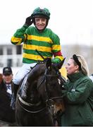 13 March 2020; Jockey Barry Geraghty on Saint Roi after winning the Randox Health County Handicap Hurdle on Day Four of the Cheltenham Racing Festival at Prestbury Park in Cheltenham, England. Photo by Harry Murphy/Sportsfile