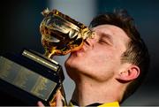 13 March 2020; Jockey Paul Townend with the cup after winning the Magners Cheltenham Gold Cup Chase on Al Boum Photo during Day Four of the Cheltenham Racing Festival at Prestbury Park in Cheltenham, England. Photo by David Fitzgerald/Sportsfile
