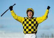 13 March 2020; Jockey Paul Townend celebrates after winning the Magners Cheltenham Gold Cup Chase on Al Boum Photo on Day Four of the Cheltenham Racing Festival at Prestbury Park in Cheltenham, England. Photo by Harry Murphy/Sportsfile