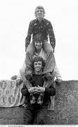 10 August 1977; Shamrock Rovers player/manager John Giles, with Ray Treacy, and Eamon Dunphy during a Shamrock Rovers photocall at Glenmalure Park in Milltown, Dublin. Picture credit: Connolly Collection / SPORTSFILE