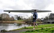 15 March 2020; Liam Flanagan makes his way to the water ahead of a Junior 'A' K1 Training session at Salmon Leap Canoe Club in Leixlip, Co Kildare. Photo by Sam Barnes/Sportsfile