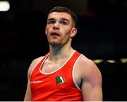 15 March 2020; Emmet Brennan of Ireland after winning his Men's Light Heavyweight 81KG Preliminary round fight against Radenko Tomic of Bosnia and Herzegovina on Day Two of the Road to Tokyo European Boxing Olympic Qualifying Event at Copper Box Arena in Queen Elizabeth Olympic Park, London, England. Photo by Harry Murphy/Sportsfile