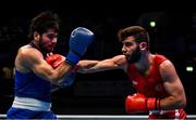15 March 2020; Mucahit Ilyas of Turkey, right, exchanges punches with Rauf Rahimov of Azerbaijan in their Men's heavyweight 81KG + fight on Day Two of the Road to Tokyo European Boxing Olympic Qualifying Event at Copper Box Arena in Queen Elizabeth Olympic Park, London, England. Photo by Harry Murphy/Sportsfile
