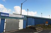 15 March 2020; A general view of Finn Park, home of Finn Harps FC, in Ballybofey, Donegal. Following directives from the Irish Government and the Department of Health the majority of the country's sporting associations have suspended all activity until March 29, in an effort to contain the spread of the Coronavirus (COVID-19).  Photo by Oliver McVeigh/Sportsfile