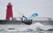 16 March 2020; A general view of a kitesurfer on Dollymount Strand in Clontarf, Dublin. Photo by Sam Barnes/Sportsfile