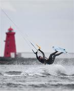 16 March 2020; A general view of a kitesurfer on Dollymount Strand in Clontarf, Dublin. Photo by Sam Barnes/Sportsfile