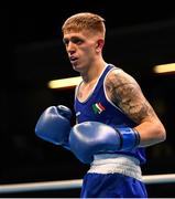 16 March 2020; Kurt Walker of Ireland during his Men's Welterweight 57KG Preliminary round bout against Hamsat Shadalov of Germany on Day Three of the Road to Tokyo European Boxing Olympic Qualifying Event at Copper Box Arena in Queen Elizabeth Olympic Park, London, England. Photo by Harry Murphy/Sportsfile
