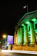 17 March 2020; A countdown clock to UEFA EURO 2020 is projected on a Dublin City Council office building, at Palace Street in Dublin, in advance of UEFA's meeting to discuss the upcoming tournament amid the on-going global pandemic of Coronavirus (COVID-19). Dublin, one of 12 host cities, is scheduled to host three group games and one round 16 game at the Aviva Stadium in June 2020. Photo by Stephen McCarthy/Sportsfile