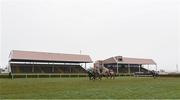 17 March 2020; Getaway Gorgeous, left, with Paul Townend up, leads Flying Risk, with Davy Russell up, who finished third, on their way to winning the Wexford Mares Maiden Hurdle at Wexford Racecourse in Carricklawn, Wexford. Photo by Matt Browne/Sportsfile