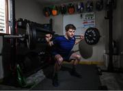 19 March 2020; Enduro mountain bike rider, Greg Callaghan, during a gym session at his home in Dublin. He is currently training at home, following the postponement of the opening two rounds of the Enduro World Series, in Columbia and Chile. Photo by Ramsey Cardy/Sportsfile
