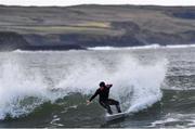 19 March 2020; Professional big wave surfer Ollie O'Flaherty during a training session at Lahinch Beach, Clare. Photo by Eóin Noonan/Sportsfile