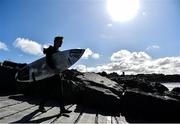 19 March 2020; Professional big wave surfer Ollie O'Flaherty during a training session at Lahinch Beach, Clare. Photo by Eóin Noonan/Sportsfile