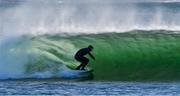 19 March 2020; Professional big wave surfer Ollie O'Flaherty during a training session at Lahinch Beach, Clare. Photo by Eóin Noonan/Sportsfile