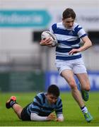 9 March 2020; James O'Sullivan of Blackrock College is tackled by Daniel Ruane of St Vincent’s, Castleknock College, during the Bank of Ireland Leinster Schools Junior Cup Semi-Final match between Blackrock College and St Vincent’s, Castleknock College at Energia Park in Donnybrook, Dublin. Photo by Ramsey Cardy/Sportsfile