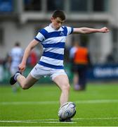 9 March 2020; Oliver Coffey of Blackrock College kicks a conversion during the Bank of Ireland Leinster Schools Junior Cup Semi-Final match between Blackrock College and St Vincent’s, Castleknock College at Energia Park in Donnybrook, Dublin. Photo by Ramsey Cardy/Sportsfile