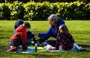 20 March 2020; Marion McNamara and her children Eve, Patrick and Joseph enjoy a picnic near their home in Harold's Cross, Dublin. Photo by Ray McManus/Sportsfile
