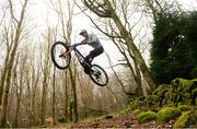 19 March 2020; Enduro mountain bike rider, Greg Callaghan, during a training session at his home in Dublin. He is currently training at home, following the postponement of the opening two rounds of the Enduro World Series, in Columbia and Chile. Photo by Ramsey Cardy/Sportsfile