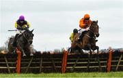 21 March 2020; My Newbrook Rose, right, with Jonathan Moore up, jump the last on their way to winning The BetVictor Handicap Hurdle ahead of eventual second place Fourina, with Ricky Doyle up, at Thurles Racecourse in Tipperary. Photo by Matt Browne/Sportsfile