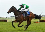 21 March 2020; Zero Ten, with David Mullins up, on their way to winning the Pierce Molony Memorial Novice Steeplechase after jumping the last at Thurles Racecourse in Tipperary. Photo by Matt Browne/Sportsfile