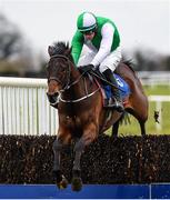 21 March 2020; Zero Ten, with David Mullins up, jumps the last on their way to winning the Pierce Molony Memorial Novice Steeplechase at Thurles Racecourse in Tipperary. Photo by Matt Browne/Sportsfile