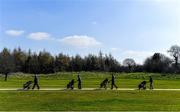 22 March 2020; Members of Craddockstown Golf Club in Kildare, from left, Noel O’Brien, Malachy McVeigh, Pat Moloney and John Williamson enjoy a round of golf while adhering to the guidelines of social distancing set down by the Health Service Executive. Following directives from the Irish Government and the Department of Health the majority of the country's sporting associations have suspended all activity until March 29, in an effort to contain the spread of the Coronavirus (COVID-19) Photo by Brendan Moran/Sportsfile