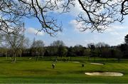 22 March 2020; Members of Craddockstown Golf Club in Kildare enjoy a round of golf while adhering to the guidelines of social distancing set down by the Health Service Executive. Following directives from the Irish Government and the Department of Health the majority of the country's sporting associations have suspended all activity until March 29, in an effort to contain the spread of the Coronavirus (COVID-19) Photo by Brendan Moran/Sportsfile