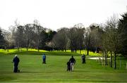 22 March 2020; Members of Craddockstown Golf Club in Kildare enjoy a round of golf while adhering to the guidelines of social distancing set down by the Health Service Executive. Following directives from the Irish Government and the Department of Health the majority of the country's sporting associations have suspended all activity until March 29, in an effort to contain the spread of the Coronavirus (COVID-19) Photo by Brendan Moran/Sportsfile