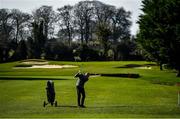 22 March 2020; Member of Craddockstown Golf Club in Kildare, Pat Moloney, enjoys a round of golf while adhering to the guidelines of social distancing set down by the Health Service Executive. Following directives from the Irish Government and the Department of Health the majority of the country's sporting associations have suspended all activity until March 29, in an effort to contain the spread of the Coronavirus (COVID-19) Photo by Brendan Moran/Sportsfile