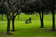 22 March 2020; Member of Craddockstown Golf Club in Kildare, Noel O'Brien enjoys a round of golf while adhering to the guidelines of social distancing set down by the Health Service Executive. Following directives from the Irish Government and the Department of Health the majority of the country's sporting associations have suspended all activity until March 29, in an effort to contain the spread of the Coronavirus (COVID-19) Photo by Brendan Moran/Sportsfile