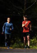 23 March 2020; Coach Rob Heffernan, left, with David Kenny during a training session as Team Ireland Racewalkers Continue Olympic Preperations at Fota Island in Cork. Photo by Eóin Noonan/Sportsfile