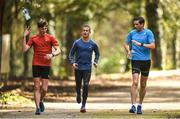 23 March 2020; Racewalkers David Kenny, left, and Brendan Boyce, right, with coach Rob Heffernan, centre, during a training session as Team Ireland Racewalkers Continue Olympic Preperations at Fota Island in Cork. Photo by Eóin Noonan/Sportsfile
