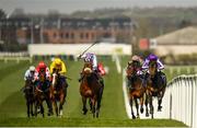 23 March 2020; Poetic Flare, centre, with Kevin Manning up, races alongside eventual second place Lipizzaner, right, with Seamie Heffernan up, on their way to winning the Irish Stallion Farms EBF Maiden at Naas Racecourse in Naas, Co Kildare. Photo by Seb Daly/Sportsfile