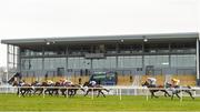 23 March 2020; A view of the field as they past the empty grandstand during the Naas Racecourse Launches The 2020 Irish Flat Season Handicap at Naas Racecourse in Naas, Co Kildare. Photo by Seb Daly/Sportsfile