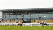 23 March 2020; Fastar, left, with Colin Keane up, races past the empty grandstand on their way to winning the Naas Racecourse Launches The 2020 Irish Flat Season Handicap at Naas Racecourse in Naas, Co Kildare. Photo by Seb Daly/Sportsfile