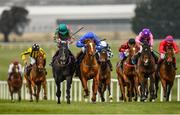 23 March 2020; In From The Cold, left, with Chris Hayes up, races alongside eventual second place Camachita, with Danny Sheehy up, on their way to winning the Naas Racecourse Business Club Madrid Handicap at Naas Racecourse in Naas, Co Kildare. Photo by Seb Daly/Sportsfile