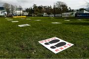 24 March 2020; A view of a social distancing footpads for jockeys and trainers in the parade ring prior to racing at Clonmel Racecourse in Clonmel, Tipperary. Photo by Seb Daly/Sportsfile