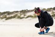 24 March 2020; Reigning Irish 200m track & field champion Phil Healy during a training session at Ballinesker Beach in Wexford. Photo by Sam Barnes/Sportsfile