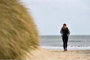 24 March 2020; Reigning Irish 200m track & field champion Phil Healy during a training session at Ballinesker Beach in Wexford. Photo by Sam Barnes/Sportsfile