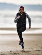 24 March 2020; Reigning Irish 200m track & field champion Phil Healy during a training session at Ballinesker Beach in Wexford. Photo by Sam Barnes/Sportsfile