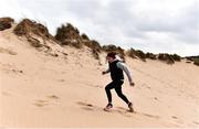 24 March 2020; Reigning Irish 200m track & field champion Phil Healy during a training session at Ballinesker Beach in Wexford. Photo by Sam Barnes/Sportsfile