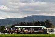 24 March 2020; A view of the field as they jump the fourth during the Extra Places On The BoyleSports App Handicap Hurdle at Clonmel Racecourse in Clonmel, Tipperary. Photo by Seb Daly/Sportsfile