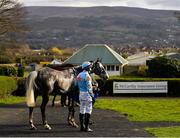 24 March 2020; Jockey Paul Townend poses for a photograph with Bachasson after winning the Download The BoyleSports App Steeplechase at Clonmel Racecourse in Clonmel, Tipperary. Photo by Seb Daly/Sportsfile