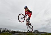 25 March 2020; 2019 Male 9-10 BMX Ireland Champion Malachy O’Reilly, age 10, from Finglas, Dublin, during a Lucan BMX Club feature, at Lucan BMX track, Dublin. Photo by Seb Daly/Sportsfile