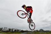 25 March 2020; 2019 Male 9-10 BMX Ireland Champion Malachy O’Reilly, age 10, from Finglas, Dublin, during a Lucan BMX Club feature, at Lucan BMX track, Dublin. Photo by Seb Daly/Sportsfile
