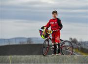 25 March 2020; 2019 Male 9-10 BMX Ireland Champion Malachy O’Reilly, age 10, from Finglas, Dublin, poses for a portrait during a Lucan BMX Club feature, at Lucan BMX track, Dublin. Photo by Seb Daly/Sportsfile