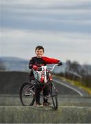 25 March 2020; 2019 BMX World Challenge U8 Boys Finalist, UK and Leinster No1 and All-Ireland 2019 Champion Evan ‘The Bullet’ Bartley, age 9, from Clonee, Co Dublin, poses for a portrait during a Lucan BMX Club feature, at Lucan BMX track, Dublin. Photo by Seb Daly/Sportsfile